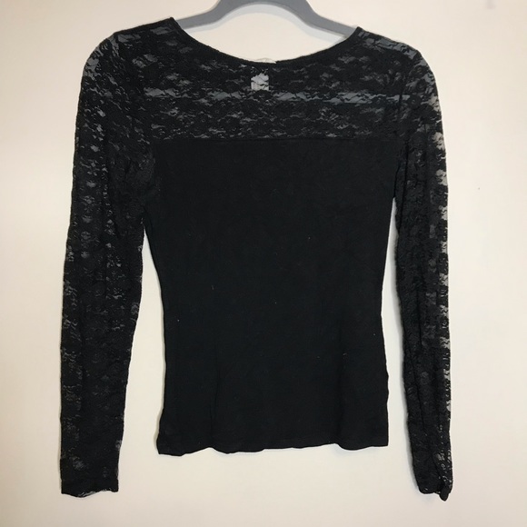 Lace top black long sleeve top - Picture 1 of 2